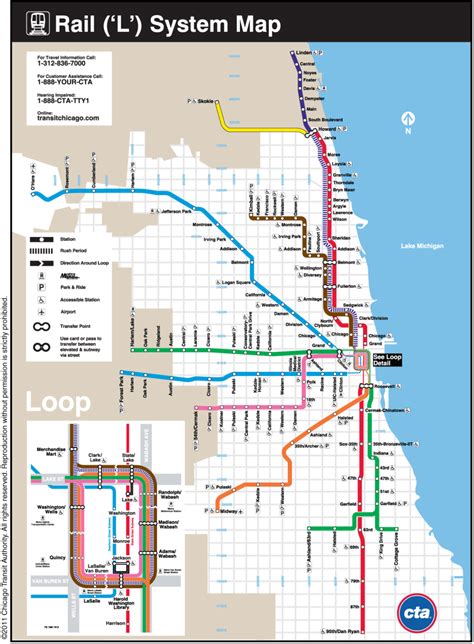 Map of Chicago L Trains